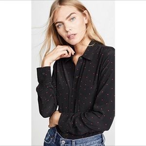 Rails Kate Mini Heart Silk blouse top Small